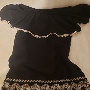 Black Off the Shoulder Mexican Dress